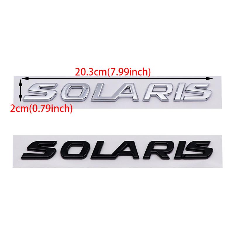 AAYT1 ABS SOLARIS Letter Word Stickers Car Rear Trunk Emblem Auto Body Decorative Stickers For Russia Hyundai Car Styling Accessories