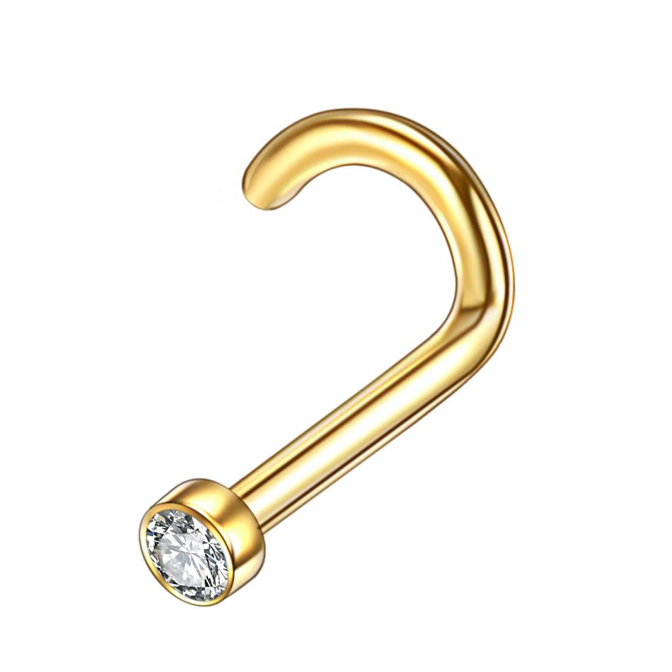 1 Stück G23 Titan Kristall Nasenstecker Piercing 18G 20G Nasenschraube Nazir Piercing Nasenflügel Ohrring Nasenring CZ Körperschmuck