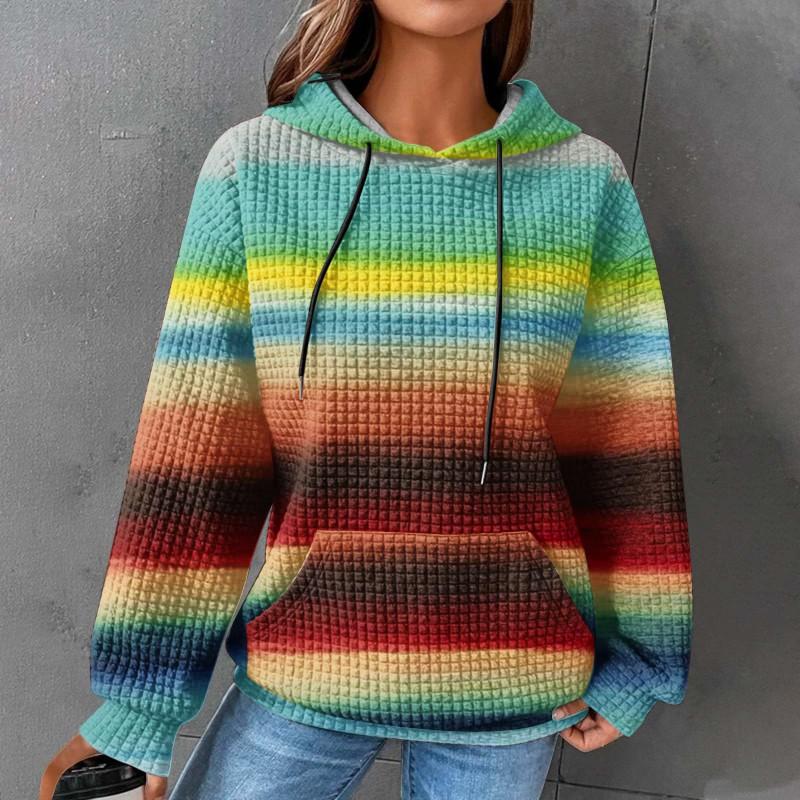 3D Printed Checkered Oversized Sweatshirt Women Streetwear Casual Crewneck Long Sleeve Top S-5XL