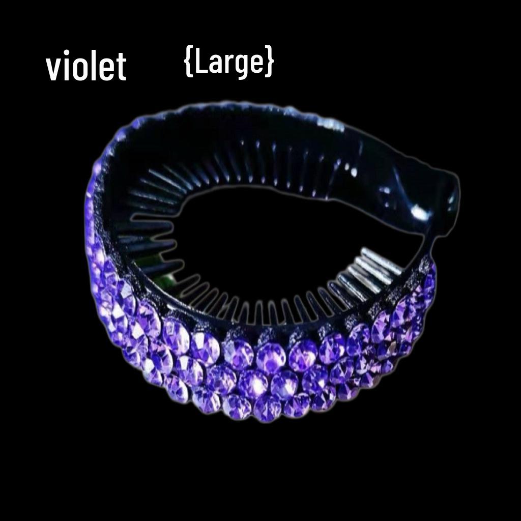 Korean Style Rhinestone Banana Clip Hair Bun Maker - Elegant Ponytail & Bun Accessory