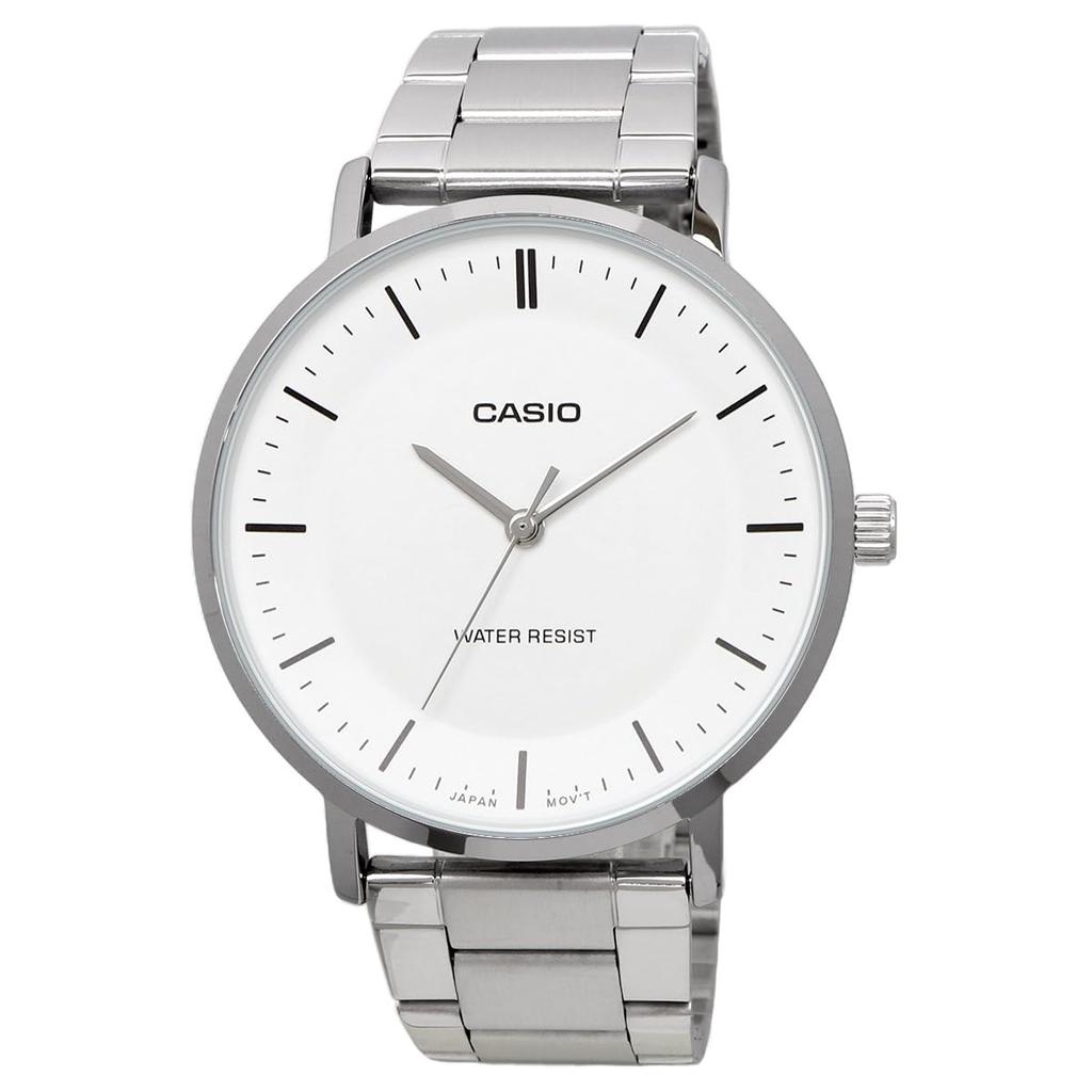 CASIO Standard Quartz Men’s Watch White Dial Metal Band MTP-VT04D-7E (Parallel Import)