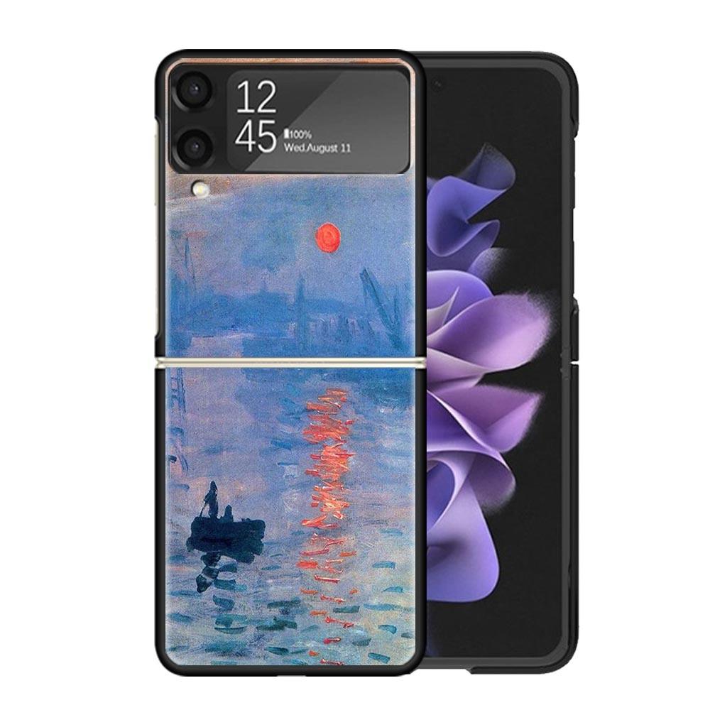 Funda de Teléfono Transparente con Pintura al Óleo de Van Gogh para Samsung Z Flip 7 6 5 4 3 Galaxy ZFlip7 ZFlip6 ZFlip5 ZFlip4 ZFlip3 5G Funda con Estampado