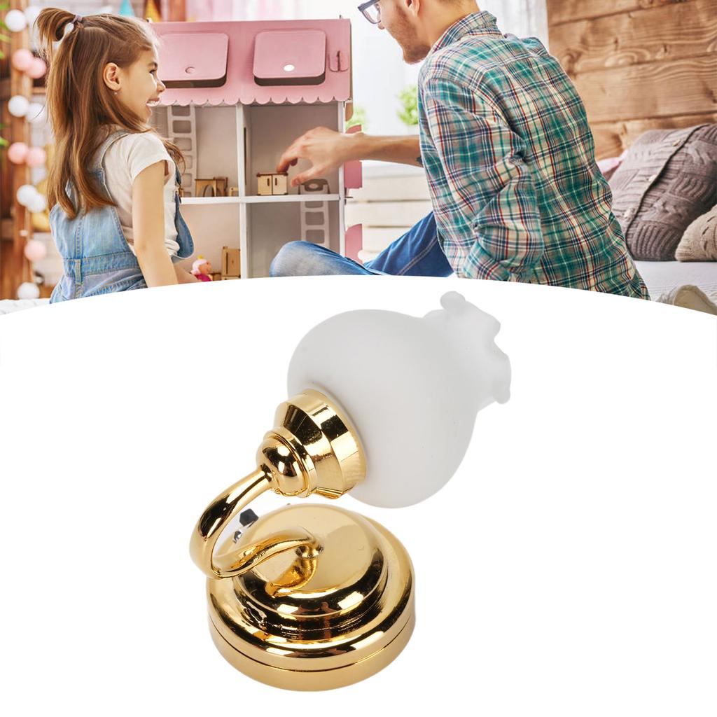 1:12 Dollhouse Miniature Wall Lamp Flower Shaped Realistic Miniature Sconce Wall Lamp with Switch Fo