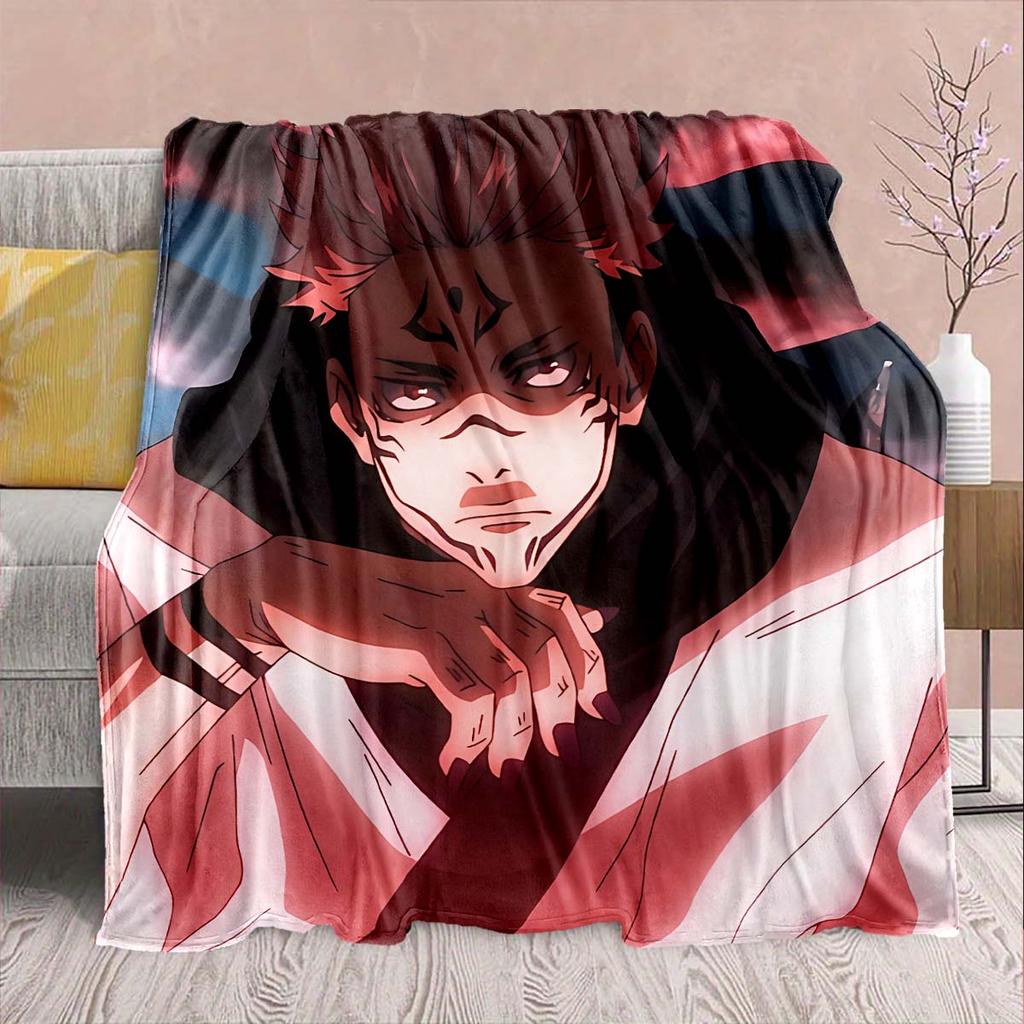 Jujutsu Kaisen Soft Flannel Blanket Warm Cozy Throw Plush Sofa Bed Lightweight Fabric -QJY