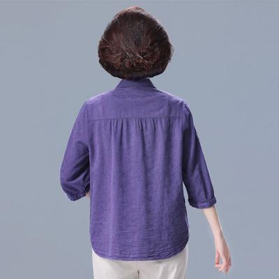 Fashionable Loose Linen Shirt for Women High-End Breathable Covering Belly Seven Sleeves Trendy Blouse