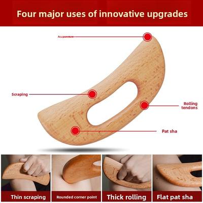 Herramienta Gua Sha de Madera Raspador de Masaje Manual para Anticelulítico Adelgazante Tabla de Masaje Guasha Corporal Herramienta de Terapia Paleta Gua Sha