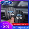 New 2026 Car Sticker 2Pcs Carbon Fiber Coaster Car Water Cup Anti-slip Pad Mat Auto Interior For Ford Focus Fiesta Mondeo Transi