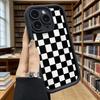 Black and White Checkerboard Soft TPU Shockproof Case For Xiaomi Redmi Note 15 14 13 12 11 Pro Anti-Fall Protective Back Cover