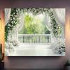 2D Elegant Floral Curtain Photography Background for Bridal Shower