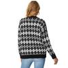 Casual Plaid Printted Cardigan Women Sweater Autumn Knitted Open Stitch Single Breasted Loose Ladies