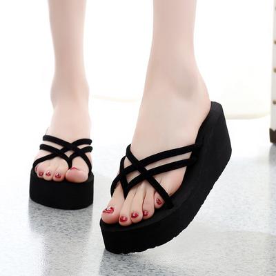 Maple Leaf Freizeit mit High Heels Frauen Slipper Alle-Spiel Mode 2024 Neue Out-Tür Dame Flip-flops Frau Strand Schuhe für Mujer
