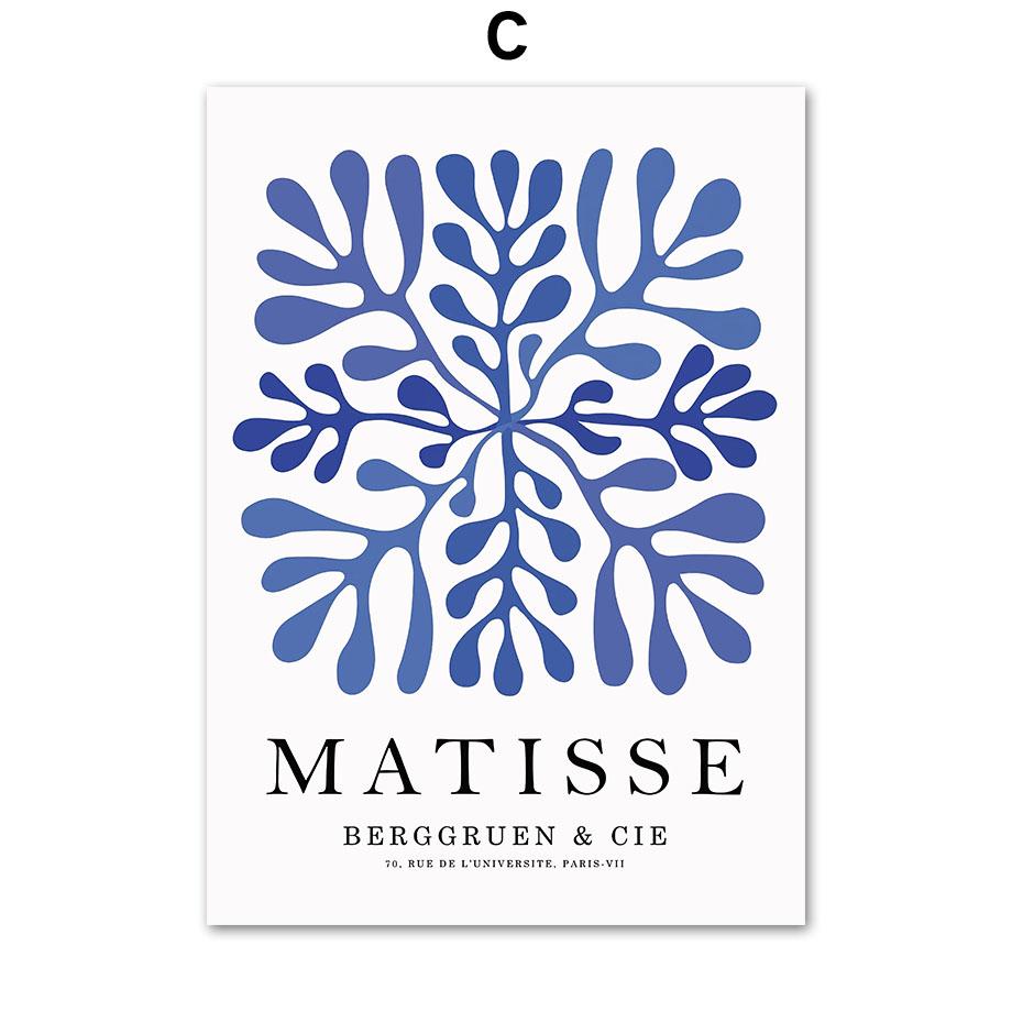 

Синий Анри Матисс Баухаус Пикассо коралловые листья плакаты и принты настенная живопись на холсте для гостиной декоративные картины A4 21X30cm No Framed