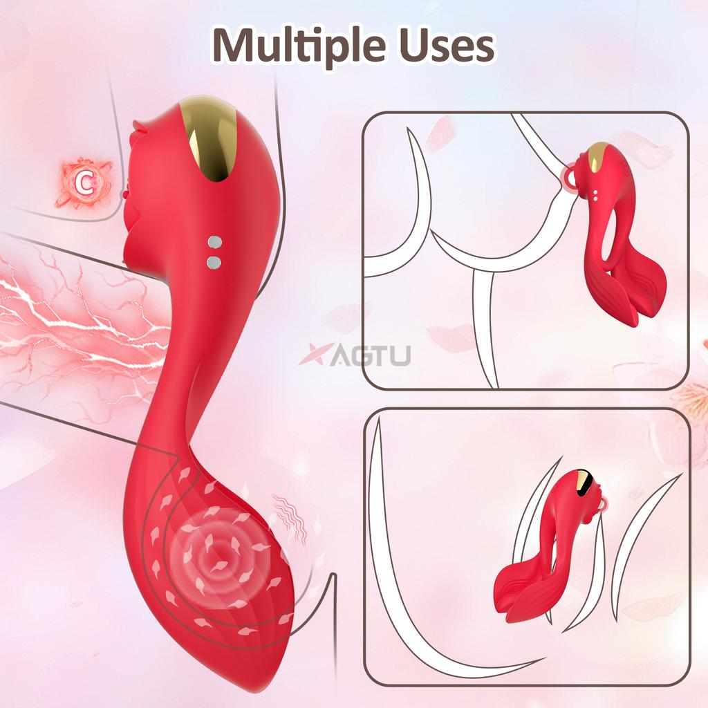 Remote Control Penis Cock Ring Vibrator for Men Delay Ejaculation Stimulator  Dick Enlarger Ring Rose Sex Toy for Men Couples