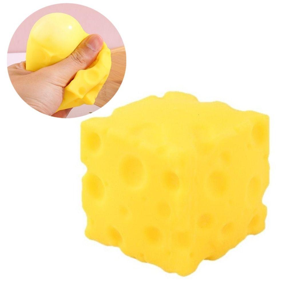 Super Soft Cheese Squishy Toy 5cm Slow Rebound Fidget Toy Cheese Stress Ball Home Decoration
