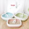 Semi-Enclosed Oval Cat Litter Box with High Sides & Scoop, Anti-Splash Design 