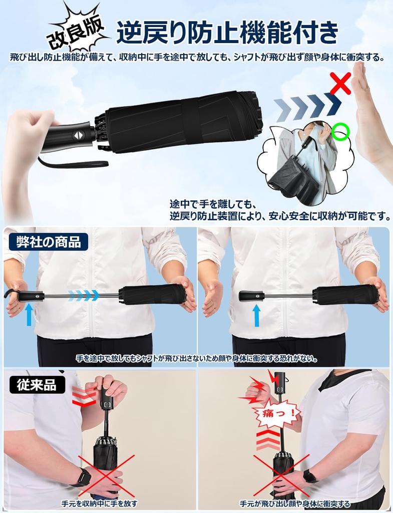 Folding umbrella design to prevent reverse folding Folding automatic opening and prevents popping reverse folding Teflon windproof and water folding