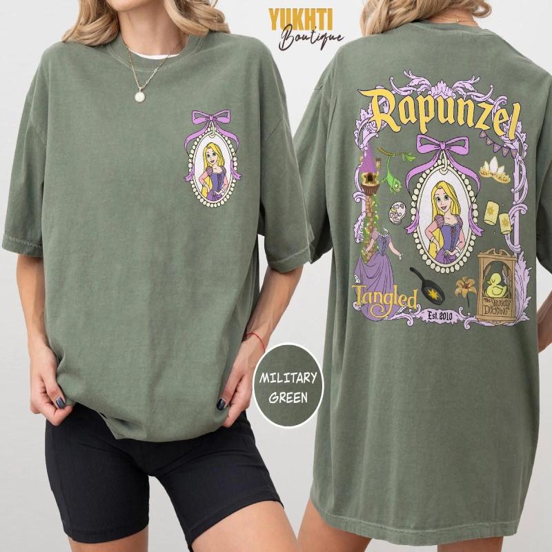 

202526 Summer Tshirt Family 100 Cotton Printed Tshirt Loose Breathable Casual Short Sleeve Tshirt Princess Tshirt S