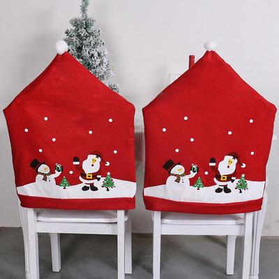 Christmas Tree Chair Cover - Non-woven Holiday Backrest Hat Design
