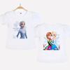 Disney Frozen Princess Elsa Summer Graphic T-shirt Hollow Series Short-sleeved T-shirt