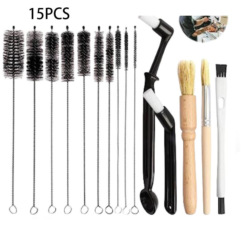 15PCS Coffee Machine Cleaning Brush Grinder Wooden Cleaning Brush Coffee Machine Head Brush Coffee Brush Set 15PCS