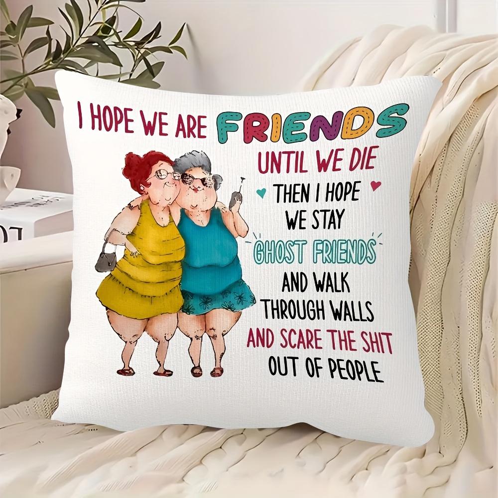 1Pc Contemporary "Friend" Sofa Living Room Bedroom Bed Holiday Decorative Cushion Cover, 18X 18 Inches Without Pillow Core