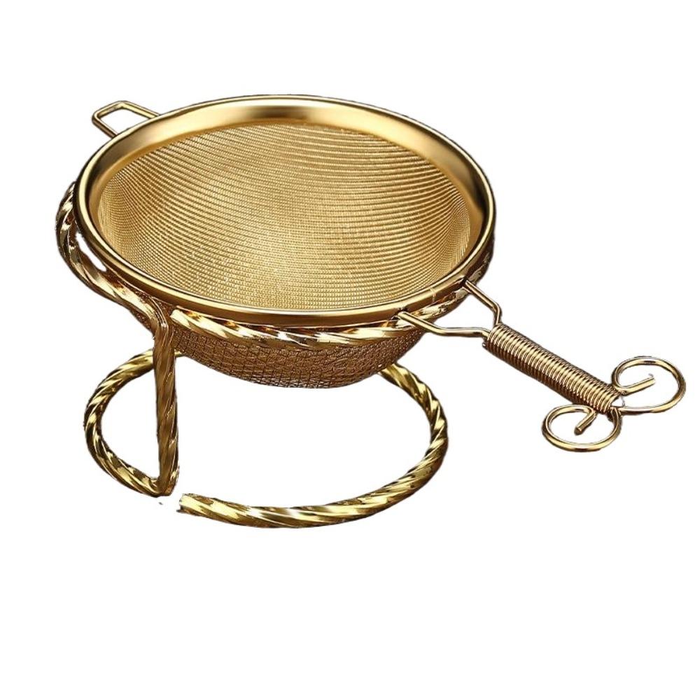 

Fine Mesh Stainless Steel Tea Strainer Rust-Proof High Temperature Resistance Mesh Strainer with Handle Handheld Matcha Sifter S золотой