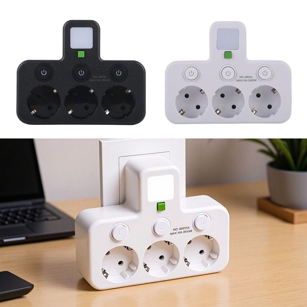 Independent Switch EU Plug Outlet Wall Mounted Power Strip Portable Wall Power Socket  Office Use