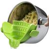 Scurta de bucatarie din silicon Clip Suport de scurgere a tigaii Bol Pâlnie Orez Paste Legume Spălat fructe Scurătoare Scurgere Filtru anti-opărire