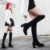 European and American Suede Long Tube Thick Heel Fashion Boots Women's Cross-border New High-heeled French Stacking Boots Over the Knee Boots
