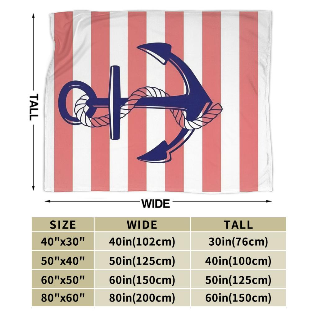 Nautical Anchor Boat Plush Blanket Girls Boys Flannel Bedding Throws Chair Super Soft Custom Quality Bedspread Gift Idea