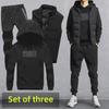 Men's Casual Hooded Sweatshirt Vest 3-Piece Suit – Fashionable and Simple for Autumn & Winter