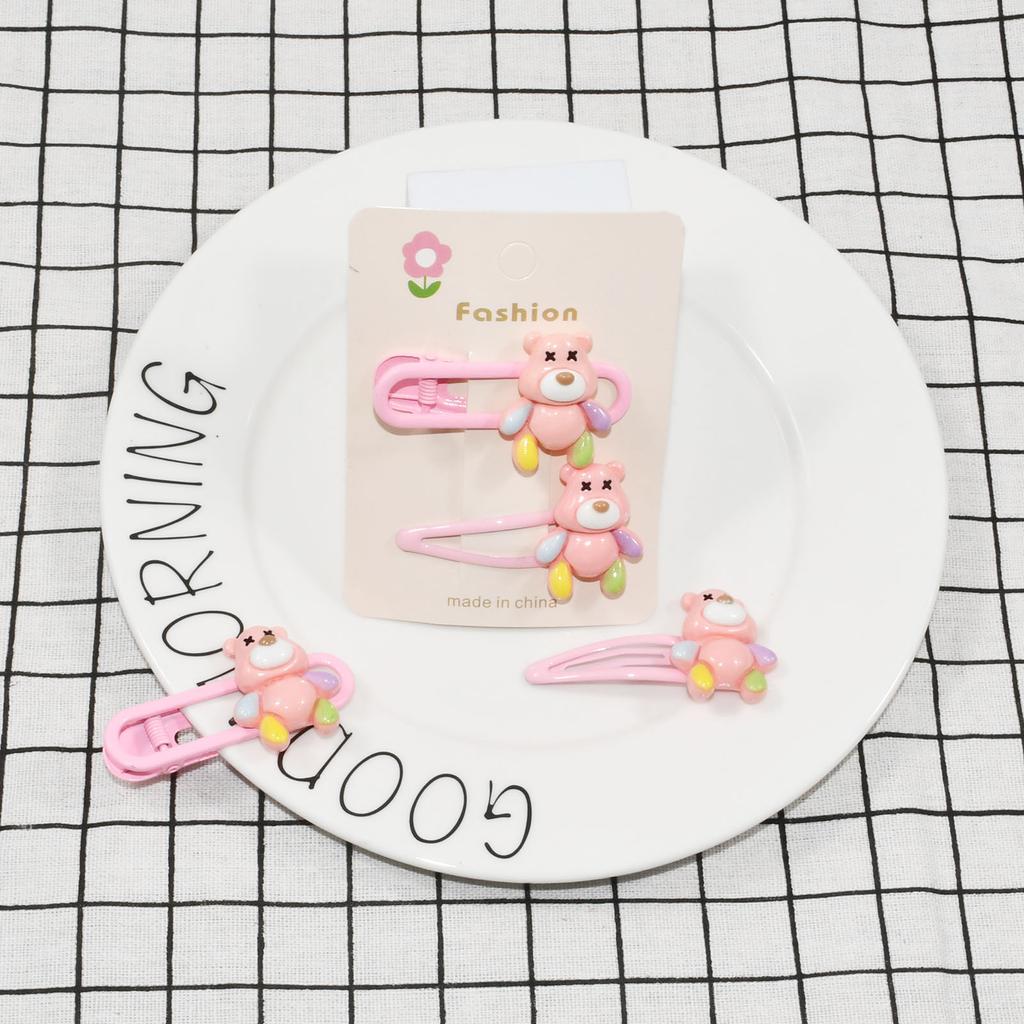 2 buc/set drăguț desen animat ursuleți benzi agrafe de păr pentru femei bomboane culori laterale clip dulce fete accesorii de păr utilizare zilnică