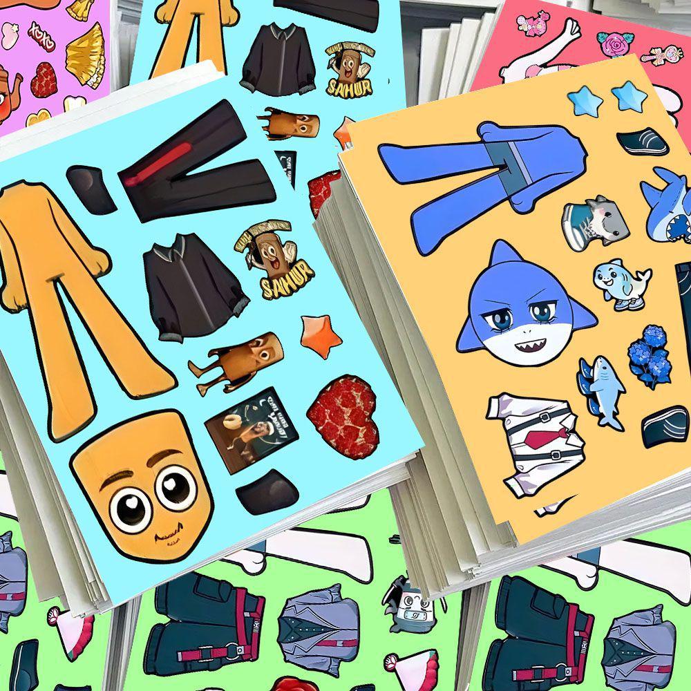 18 Zhangshanhaijing Cartoon Q Version Anime Dress-Up Stickers for Kids' Educational Rewards