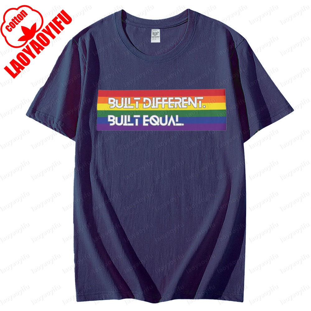 Pride Statement LGBTQ Equality Tee Tops Built Different Slogan Creative Design T Shirt Men Women Universal Summer Short Sleeve