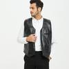 Herren Lederweste mit Fleece-Futter und Mehreren Taschen für Herbst & Winter - V-Ausschnitt Stil für Väter und Senioren