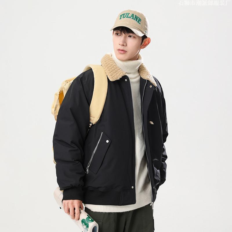 New Fur Collar Jacket Cotton-padded Clothes Baita Tide Brand Couple Loose Padded Warm Jacket Neutral Padded Jacket