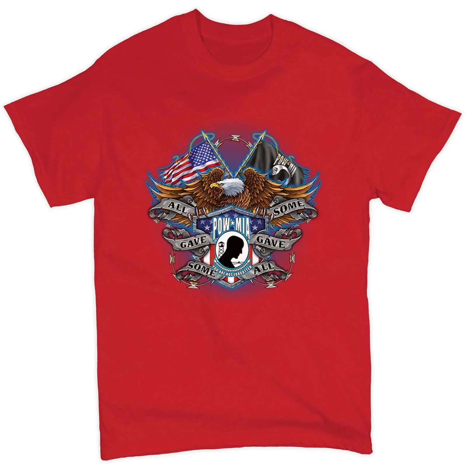 All Gave Some Some Gave All American Flag Pow Mia Veteran TShirt 100 Cotton ONeck Summer Short Sleeve Casual Mens Tshirt S
