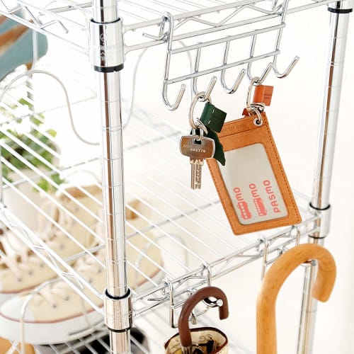 Doshisha Luminous Slim Steel Rack, 75cm Wide, 5 Shelves, with Rust-Resistant Casters, Heavy-Duty Storage Shelf, 135kg Load Capacity (Per Shelf), Wide