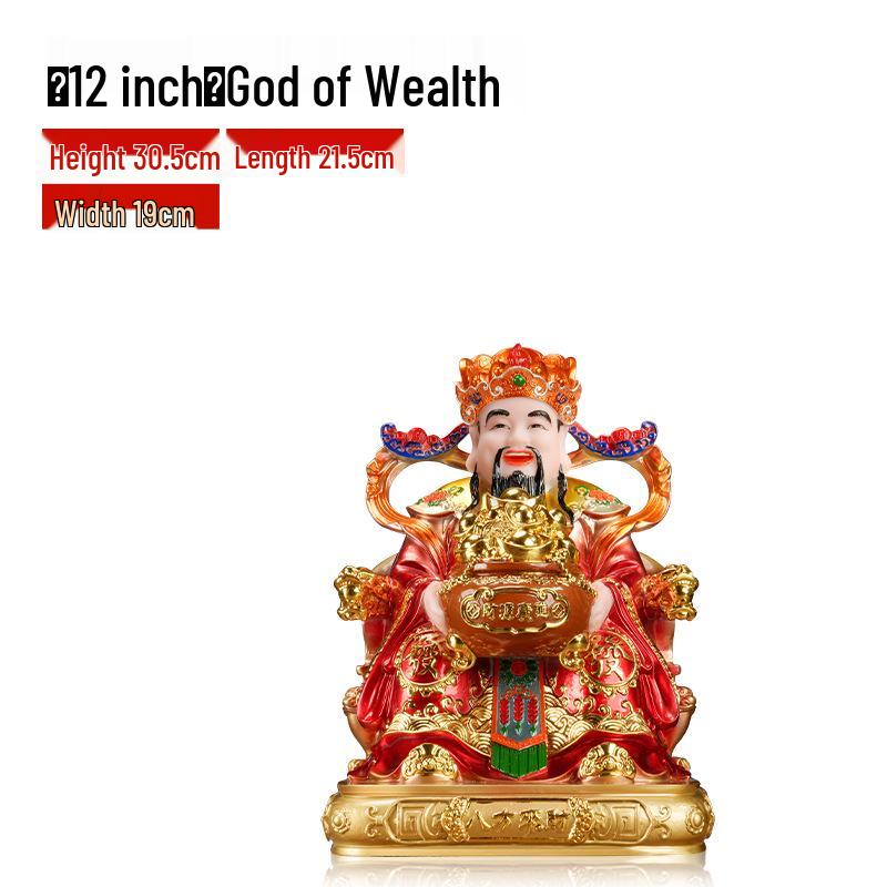 2025 Wen Cai Shen Statue: Copper-Colored for Inviting Wealth, Ideal for Home or Living Room Worship.