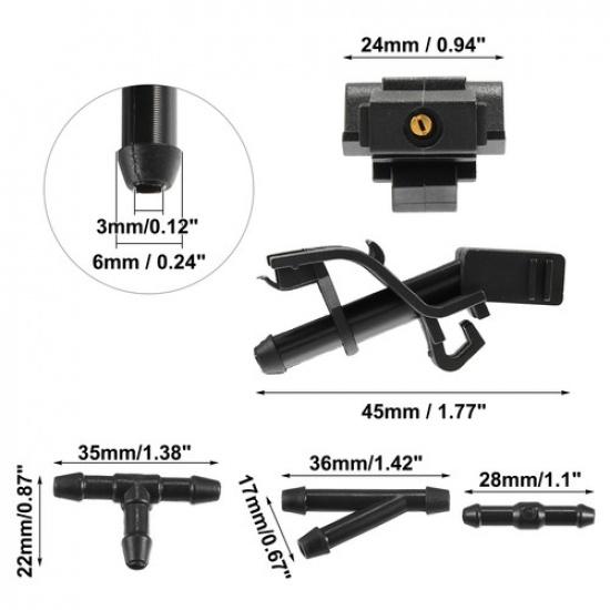 2pcs Windshield Washer Nozzle 2.5m Hose Kit for Toyota Corolla Camry 85381-12300