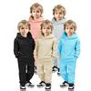 Children's Solid Color Hooded Long Sleeve Top and Pants Set for Medium and Large Boys and Girls - Trendy Autumn Clothing