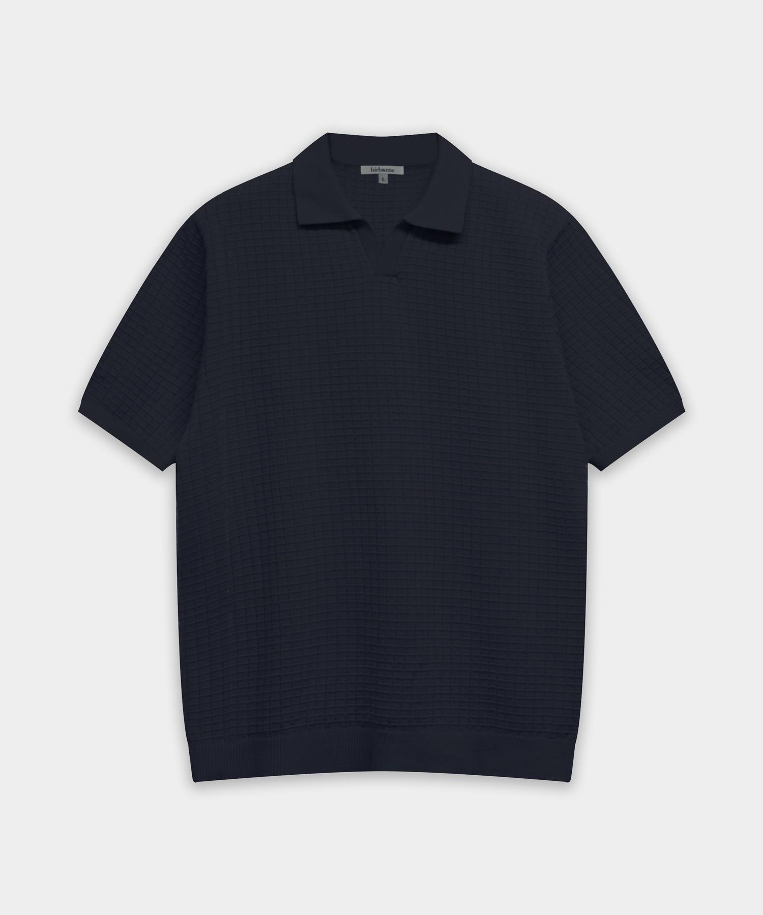 Vibrante Summer Washable Collared Knit - Dark Navy D.Navy/S