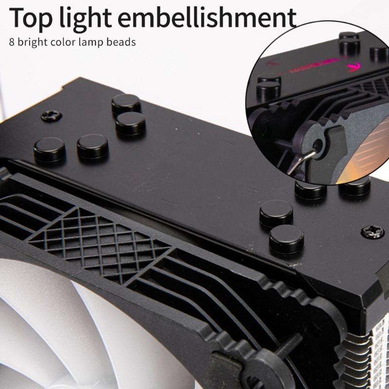 4 Heat Pipe ARGB CPU Air Cooling Fan PWM 4Pin ARGB Cooling Fan For PC Case Computer Hardware Thermal Management