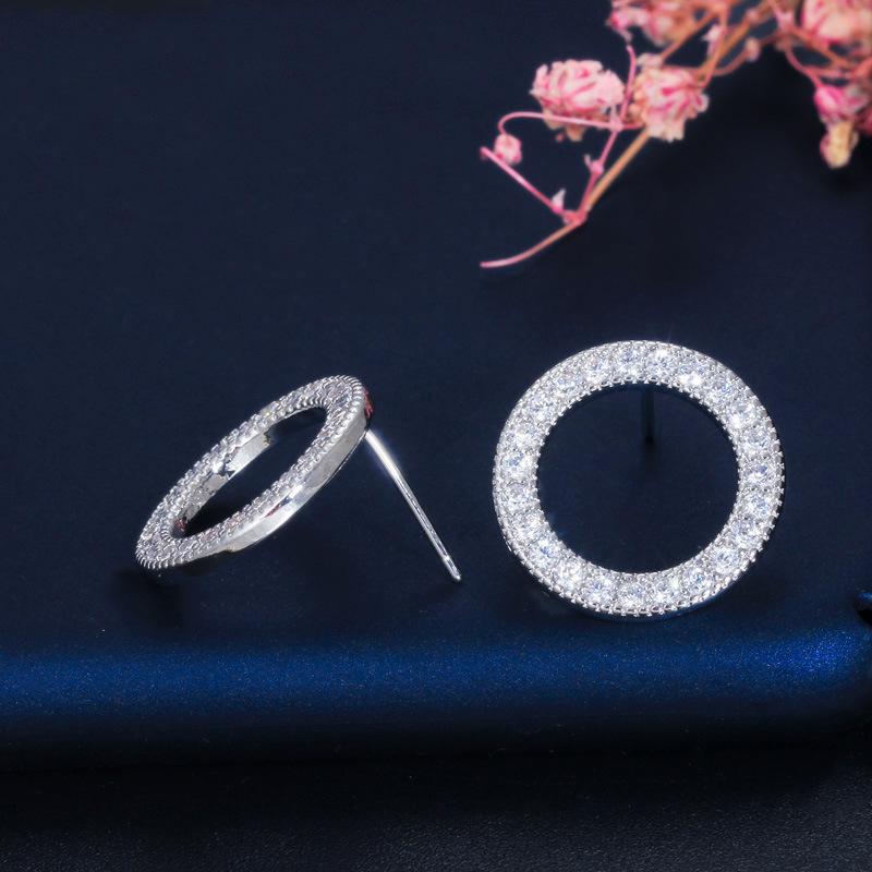 E0269 Pin Earrings Micro-Inlaid Zircon Fresh Stud Earrings Trinket