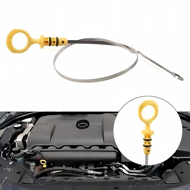 Oil Level Dipstick 30777500 Replaces 31330383 for C70 V40 B5244S4 B5254T3 B5254T7, Metal Measuring Rod with Pull Handle and Sealing Rings for Engine