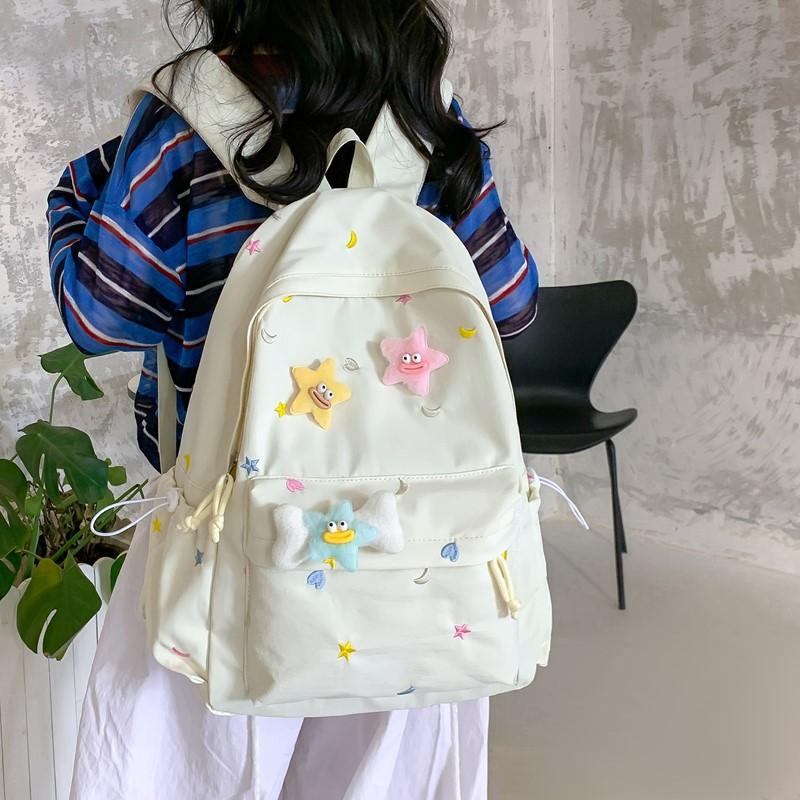 2025 Korean version schoolbag ins niche girl backpack stars cute backpack junior high school student schoolbag female