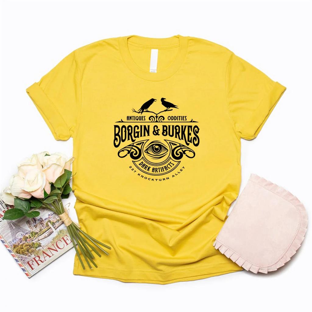 Borgin and Burkes Unusual and Ancient Wizarding Artefacts T-shirt Wizard Shirt Book Reading Magic Tshirt Bookish Shirts Tees Top