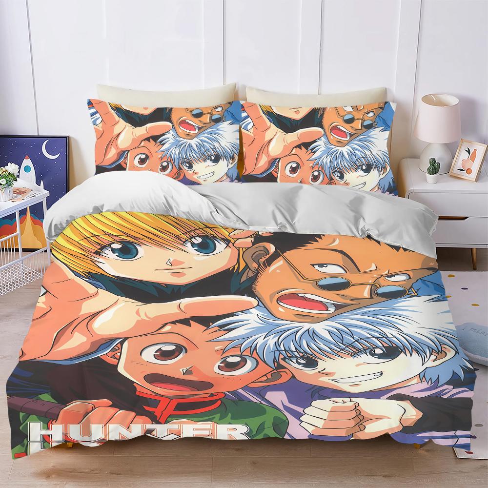 HUNTER X HUNTER Anime k Duvet Cover Set Soft Wash Bed 3 Piece Summer Comfortable Student Dormitory Home Baby Bedding Best seller