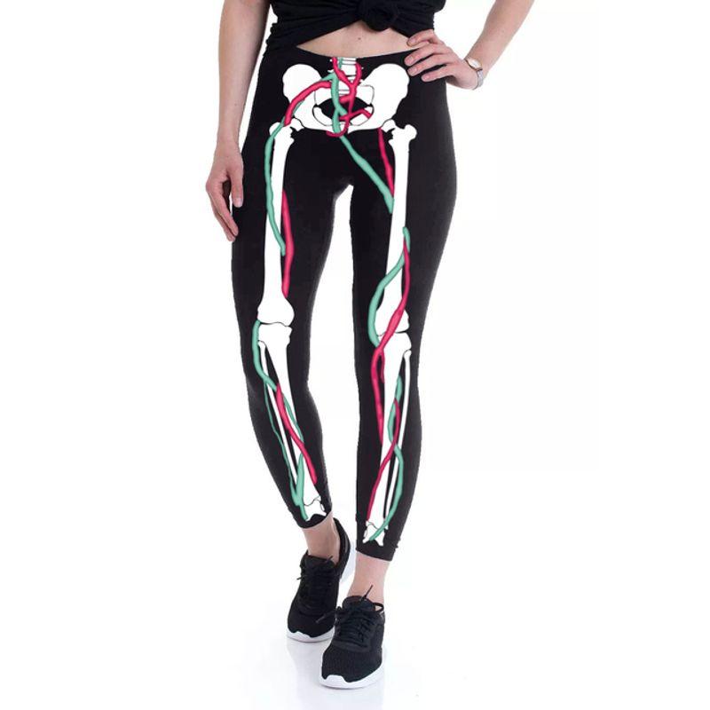 Halloween 3D Skull Print Pants Halloween 3D Skull Print Ankle Tight Leggings