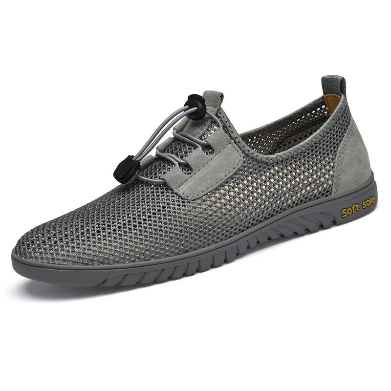 Fashion Breathable Mens Mesh Casual Shoes Lightweight Male Casual Shoes Hollow Out Summer Footwear Quick Dry Wading Aqua Shoes Sneakers